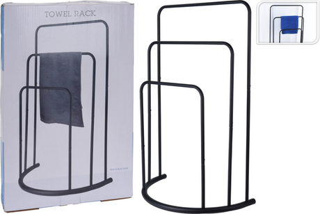 Badezimmerlösungen Badezimmerlösungen Handtuchregal Stehend 49,5 x 75 cm Metall Schwarz