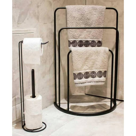 Badezimmerlösungen Badezimmerlösungen Handtuchregal Stehend 49,5 x 75 cm Metall Schwarz
