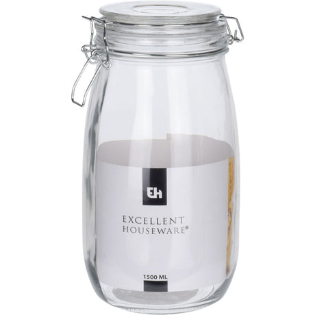 Ausgezeichnetes Vorratsglas für Haushaltswaren mit Deckel, 1500 ml, mit Klemme