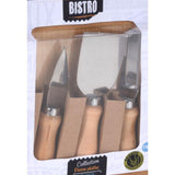 Excellent Houseware Bistro-Käsebrett-Set aus Bambus, 4-teilig