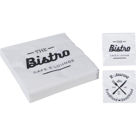 Basic Servietten Bistro Design 20 Stück weiß