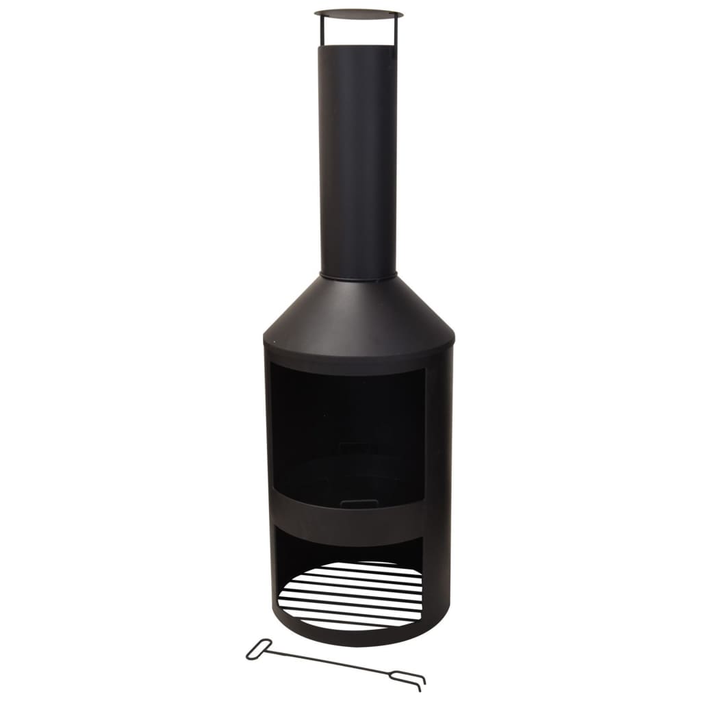 Progarden -Kamin mit Schornstein 134 cm Metall
