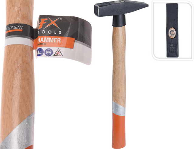 Fx tools hamer met houten steel 30 x 10 x 2 cm
