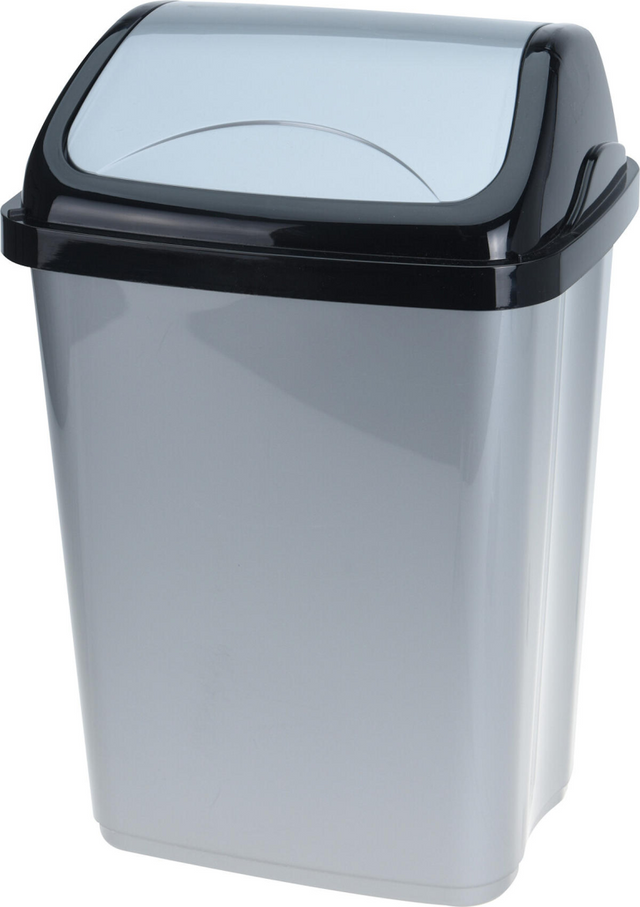 Afvalbak swing 10 liter zwart grijs