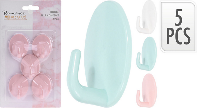 Plakhaakjes pp 5 stuks 4x3cm assorti kleur