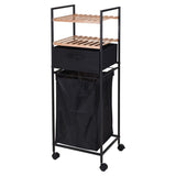 Badezimmerlösungen Lagerregal mit 2 Regalen und Wäschekorb 109 cm Bambus