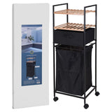 Badezimmerlösungen Lagerregal mit 2 Regalen und Wäschekorb 109 cm Bambus