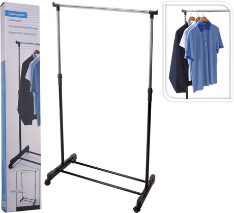 Lagerlösungen Aufbewahrungslösungen Kleidungsständer mit Rädern Single Rang 80x42X (90-165) cm