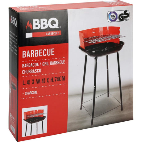 Grill halboffen 41 cm rot schwarz