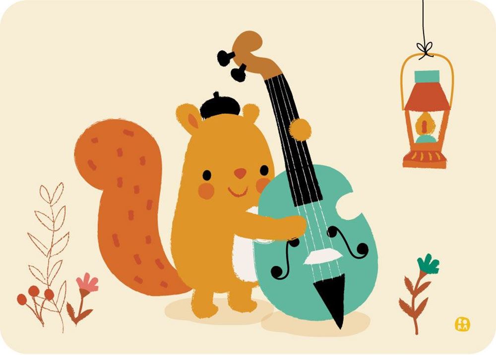 Bora double bass squirrell ansichtkaart