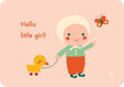 Bora hello baby-little girl ansichtkaart