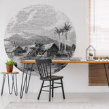 Wallart Wallow Circle Landschaft von Guadeloupe 190 cm