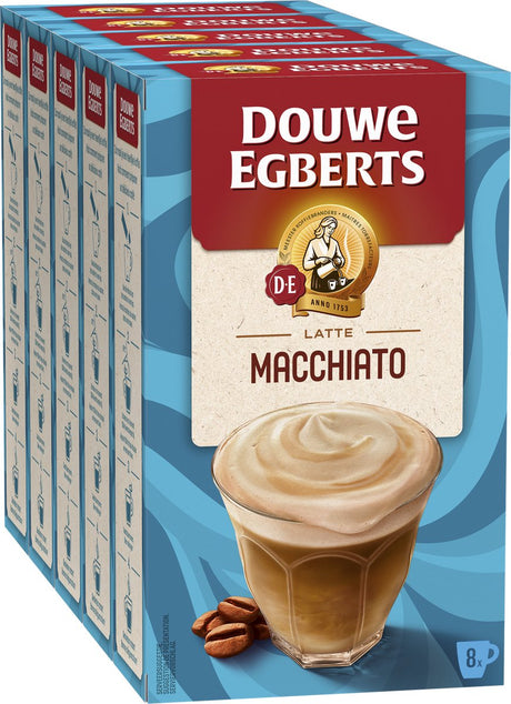 Douwe Egberts Verwöhnkaffee Latte Macchiato Instantkaffee – 5 x 8 Beutel
