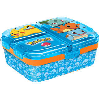 Stor Pokémon Kinder-Lunchbox – Lunchbox mit 4 Fächern für Kinder ab 4 Jahren – spülmaschinenfest, BPA-frei – Hellblau