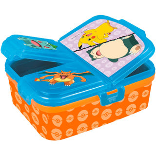 Stor Pokémon Kinder-Lunchbox – Lunchbox mit 4 Fächern für Kinder ab 4 Jahren – spülmaschinenfest, BPA-frei – Hellblau