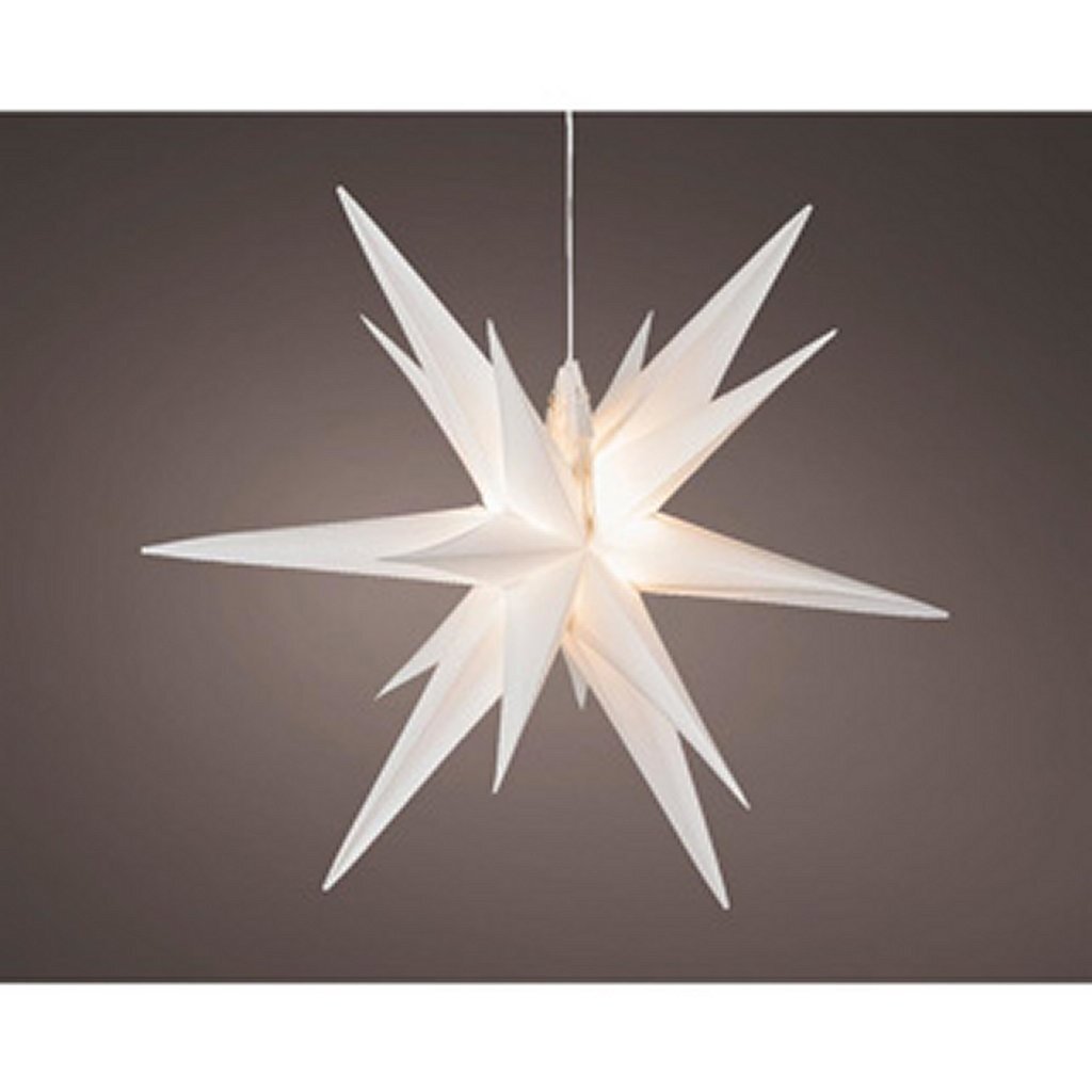 Lumineo Lumineo Weihnachtsstern PVC Dauerweiß 6 LEDs Indoor Outdoor 60 cm