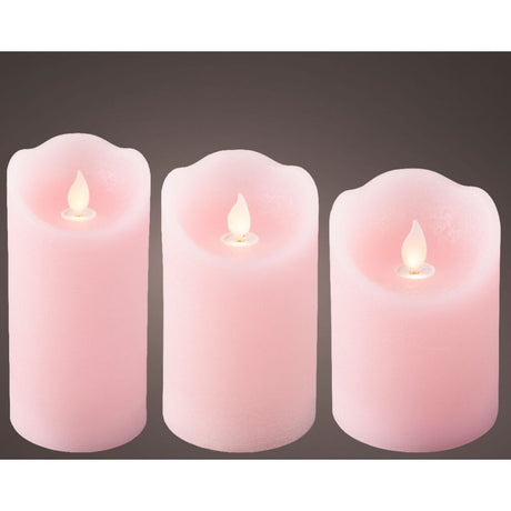 Andere Marken LED-Wellenkerzen 3 Stück rosa