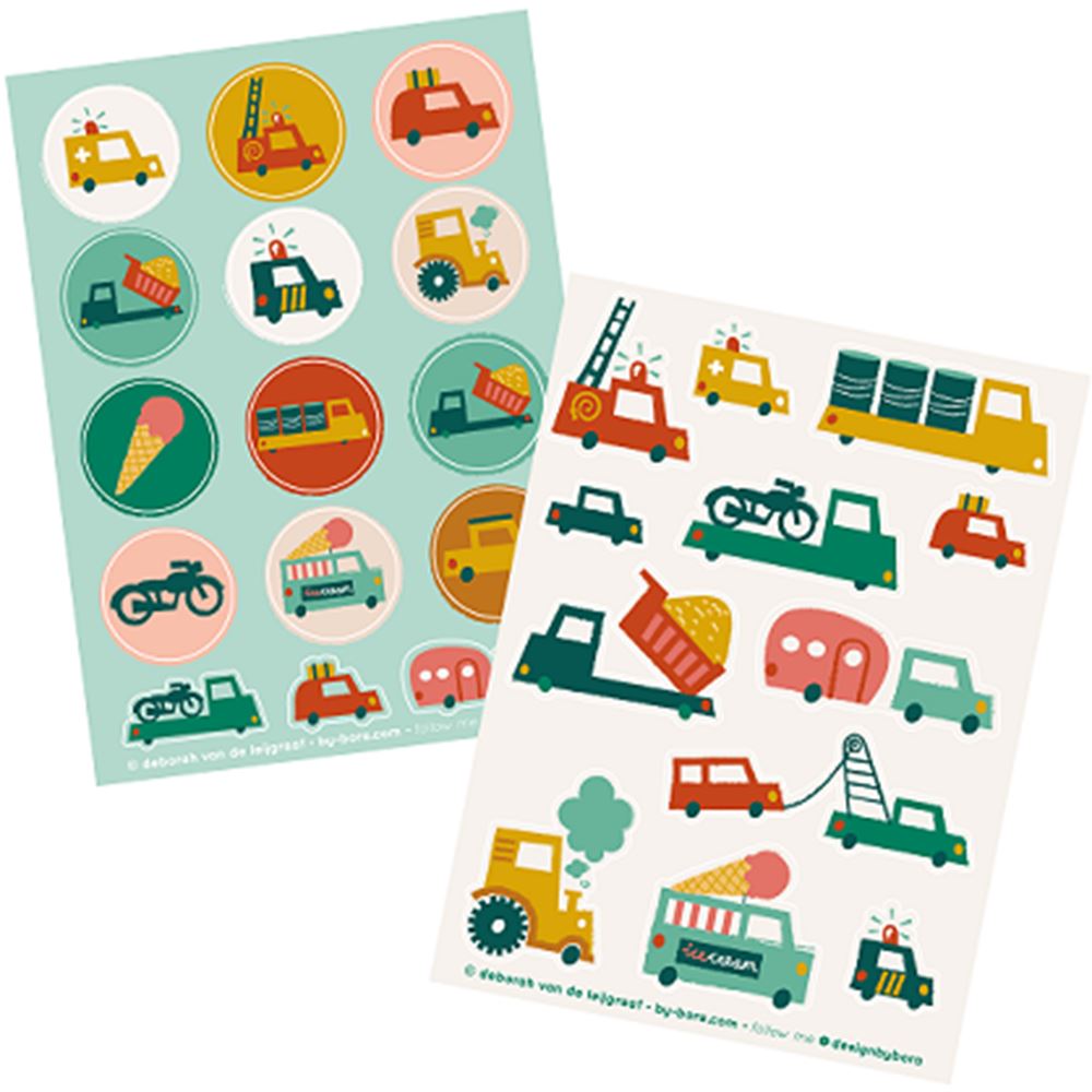 Bora stickervellen 2 x a6. cars (5 sets)