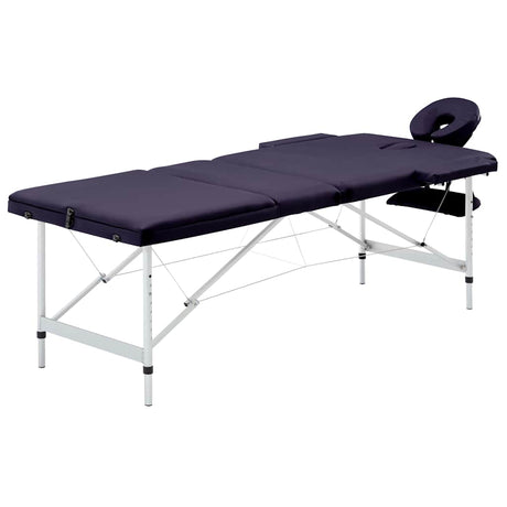 Vidaxx klappbare Massageliege 3 Zonen Aluminium Lila