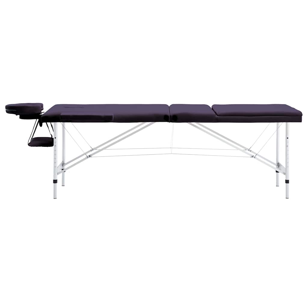 Vidaxx klappbare Massageliege 3 Zonen Aluminium Lila