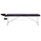 Vidaxx klappbare Massageliege 3 Zonen Aluminium Lila