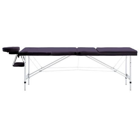Vidaxl -Massage -Tabelle zusammenklappbar 3 Zonen Aluminium lila