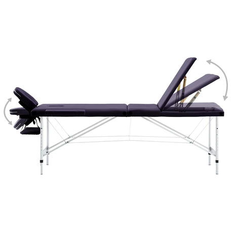 Vidaxx klappbare Massageliege 3 Zonen Aluminium Lila