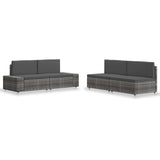 Vidaxl 4-delige loungeset poly rattan grijs