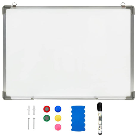 Vidaxl Whiteboard Magnetic 70x50 cm Stahlweiß