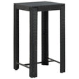 Vidaxl tuinbartafel 60,5x60,5x110,5 cm poly rattan zwart