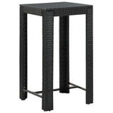 Vidaxl tuinbartafel 60,5x60,5x110,5 cm poly rattan zwart