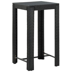 Vidaxl tuinbartafel 60,5x60,5x110,5 cm poly rattan zwart
