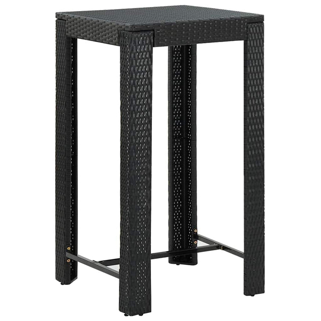 Vidaxl tuinbartafel 60,5x60,5x110,5 cm poly rattan zwart
