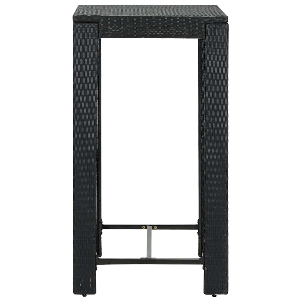 Vidaxl tuinbartafel 60,5x60,5x110,5 cm poly rattan zwart