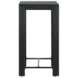Vidaxl tuinbartafel 60,5x60,5x110,5 cm poly rattan zwart