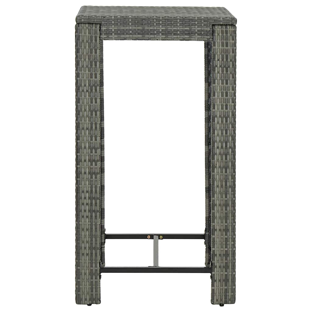 Vidaxl tuinbartafel 60,5x60,5x110,5 cm poly rattan grijs