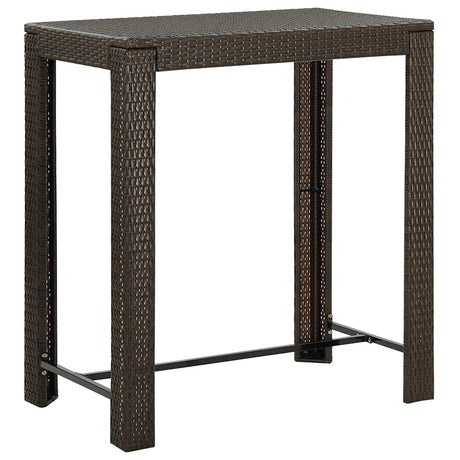 Vidaxl tuinbartafel 100x60,5x110,5 cm poly rattan bruin
