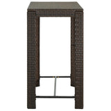 Vidaxl tuinbartafel 100x60,5x110,5 cm poly rattan bruin