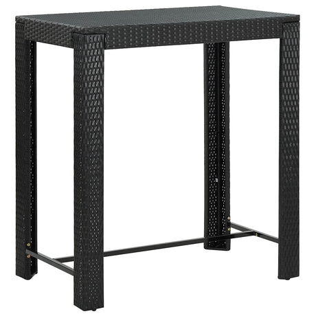 Vidaxl tuinbartafel 100x60,5x110,5 cm poly rattan zwart