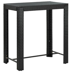 Vidaxl tuinbartafel 100x60,5x110,5 cm poly rattan zwart