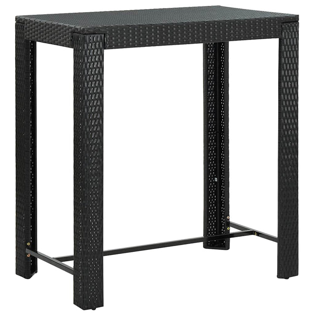 Vidaxl tuinbartafel 100x60,5x110,5 cm poly rattan zwart
