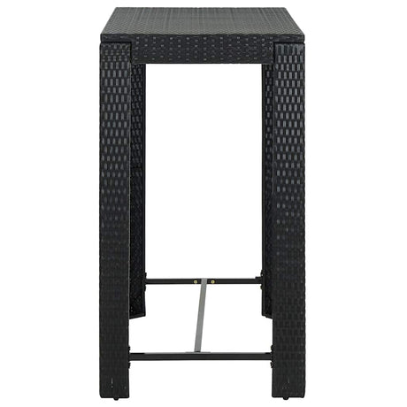 Vidaxl tuinbartafel 100x60,5x110,5 cm poly rattan zwart