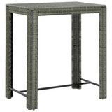 Vidaxl tuinbartafel 100x60,5x110,5 cm poly rattan grijs