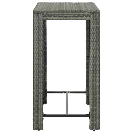 Vidaxl tuinbartafel 100x60,5x110,5 cm poly rattan grijs