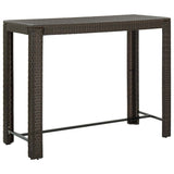 Vidaxl tuinbartafel 140,5x60,5x110,5 cm poly rattan bruin