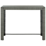 Vidaxl tuinbartafel 140,5x60,5x110,5 cm poly rattan grijs