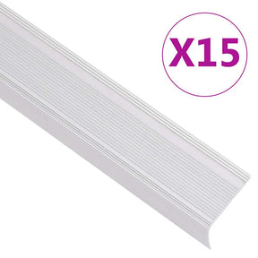 Vidaxl trapneuzen l-vormig 15 st 90 cm aluminium zilverkleurig