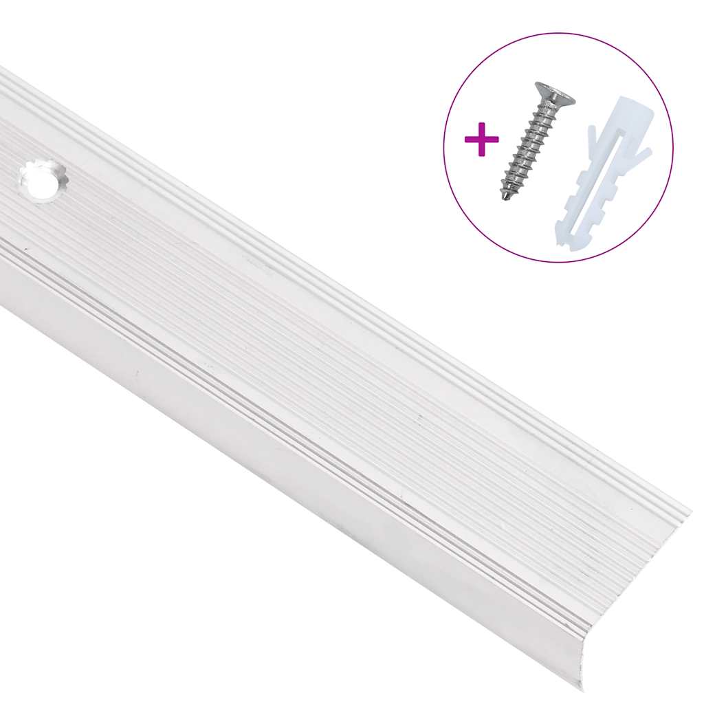 Vidaxl trapneuzen l-vormig 15 st 90 cm aluminium zilverkleurig