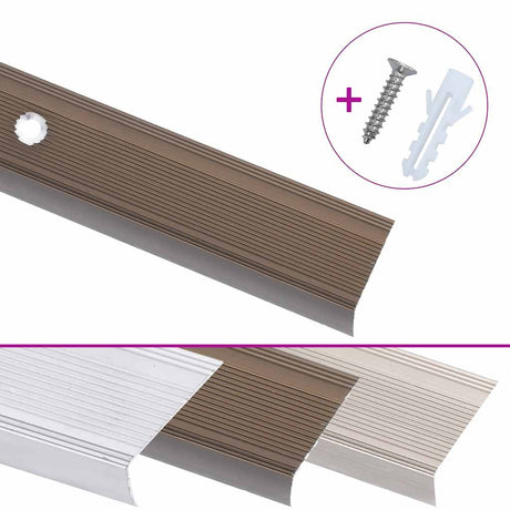 Vidaxl trapneuzen l-vormig 15 st 90 cm aluminium bruin