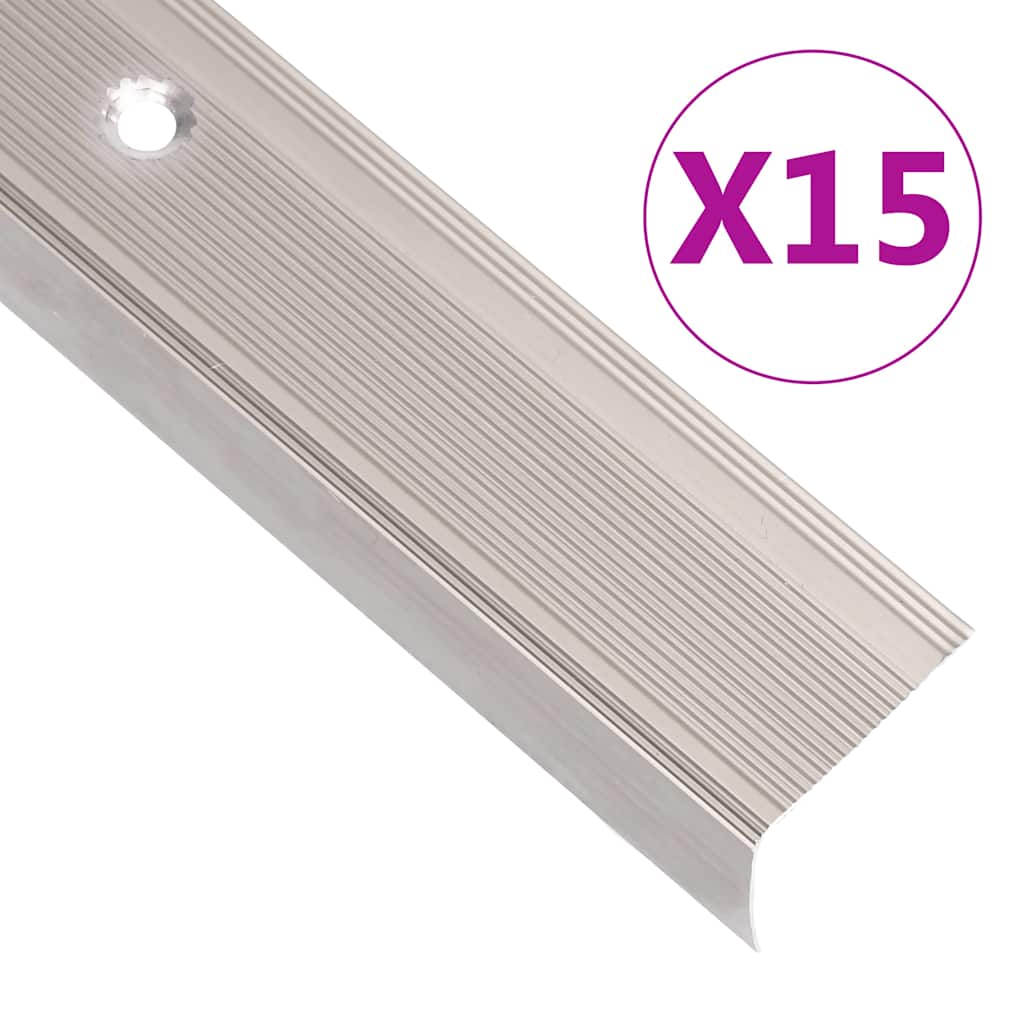 Vidaxl trapneuzen l-vormig 15 st 90 cm aluminium champagnekleurig
